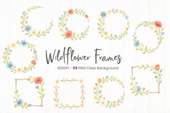 Watercolor wildflower frame sublimation png Product Image 1