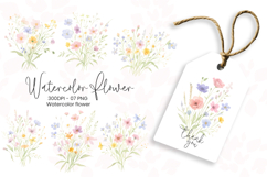 Watercolor floral clipart sublimation png Product Image 1
