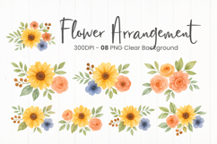 Watercolor floral clipart sublimation png Product Image 1