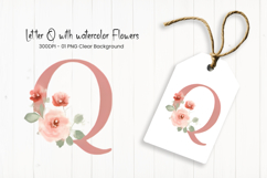 Alphabet, Letters, Monogram, pink flowers Product Image 1