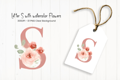 Alphabet, Letters, Monogram, pink flowers Product Image 1