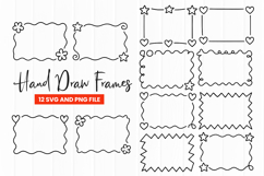 Hand Drawn Floral Frame SVG and PNG Product Image 1
