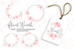 Watercolor floral wreath clipart sublimation png Product Image 1