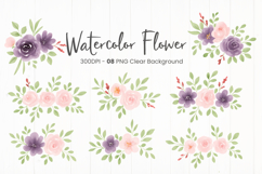 Watercolor floral clipart sublimation png Product Image 1