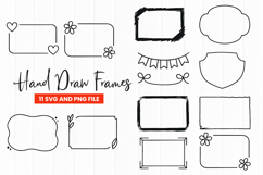 Hand Drawn Floral Frame SVG and PNG Product Image 1