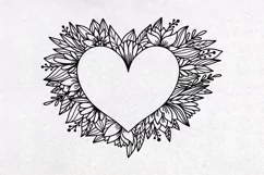 Heart Wreath Svg. Floral and Flower Frame Png Clipart. Product Image 4