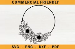 Floral wreath monogram SVG,flower Home wreath monogram SVG 2 Product Image 1
