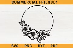 Floral wreath monogram SVG,flower Home wreath monogram SVG 5 Product Image 1