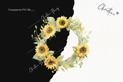 Watercolor Sunflower Wreath Clipart | Watercolor Sunflower Product Image 2