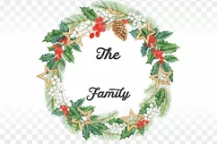 Wreath Round sign Christmas Family Monogram png sublimation Product Image 2