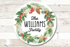 Wreath Round sign Christmas Family Monogram png sublimation Product Image 1