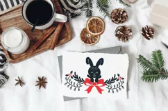 Christmas wreaths with bunny/SVG/Sublimation Product Image 3