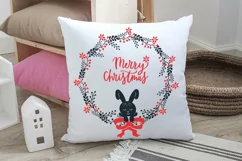 Christmas wreaths with bunny/SVG/Sublimation Product Image 4
