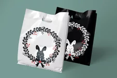 Christmas wreaths with bunny/SVG/Sublimation Product Image 2