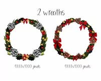 Christmas wreaths clipart. Sublimation designs Product Image 3