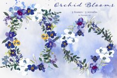 Watercolor Purple &amp; White Orchid Clipart Huge Set Product Image 9