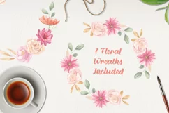 Pink Floral Wreaths Watercolor Wreaths Hand Painted Flowers Product Image 4