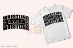Wrestling Ma Varsity, Wrestling Mama SVG T-shirt Design Product Image 2