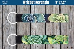 Wristlet Keychain Sublimation | Watercolor succulents Product Image 1