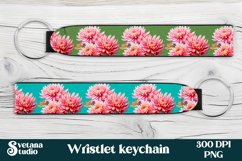 Flower wristlet keychain sublimation, key fob wristlet Product Image 1