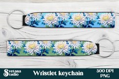 Flower wristlet keychain, key fob wristlet design Product Image 1