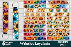 Sunflower wristlet keychain bundle | Key fob wristlet PNG Product Image 1