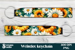 Sunflower wristlet keychain bundle | Key fob wristlet PNG Product Image 5