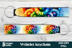 Sunflower wristlet keychain | Key fob wristlet sublimation Product Image 1