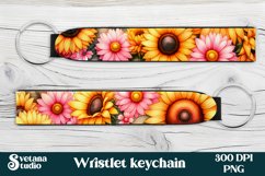 Sunflower wristlet keychain bundle | Key fob wristlet PNG Product Image 3