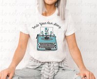 Write Your Own Story Floral Typewriter Sublimation Design Product Image 2
