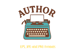 Writer Author logo slogan Illustration PNG Mascot EPS Retro