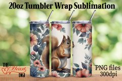Cute Squirrel 20oz Tumbler PNG, Squirrel Tumbler Wrap PNG Product Image 1