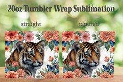 Cute Tiger 20oz Tumbler PNG, Flower Tiger Tumbler PNG Product Image 2
