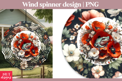 Floral Frog Wind Spinner, Poppy Spring wind spinner Product Image 1