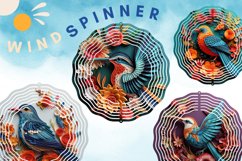 3D Bird Flower Quilling Wind Spinner Template Sublimation Product Image 1