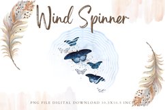 Butterfly Marble Wind Spinner Template Sublimation Product Image 1