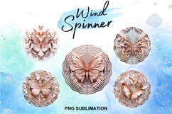 3D Rose Gold Butterfly Wind Spinner Metallic Butterfly BG Product Image 1