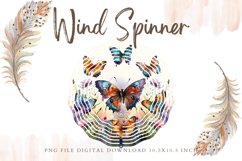 Butterfly Wild Flower Wind Spinner Template Sublimation Product Image 1