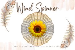 Glitter Sunflower Wind Spinner Template Sublimation Product Image 1