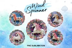 3D Unicorn Quilling Wind Spinner Unicorn Paper Art Template Product Image 1