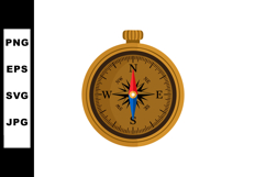 Vintage brass compass navigation tool with directional needl Product Image 1
