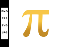Golden Pi Symbol Mathematical Icon Vector Illustration with Product Image 1