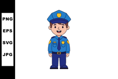 Police officer in uniform smiling cartoon character vector i Product Image 1
