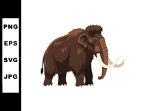Woolly mammoth with long curved tusks prehistoric extinct an Product Image 1
