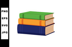 Stack of three colorful books with green orange and blue cov Product Image 1