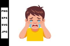 Crying boy with tears and yellow shirt vector illustration p Product Image 1