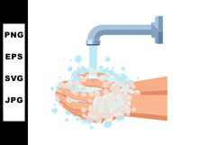 Hand washing with soap and water hygiene prevention clean he Product Image 1