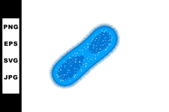 Blue bacterium cell vector illustration with detailed surfac Product Image 1