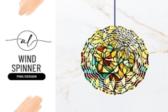 Floral Wind Spinner Round Png Stained Glass Product Image 1