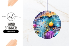 Colorful Abstract Paint Splatter with Round Wind Spinner PNG Product Image 1